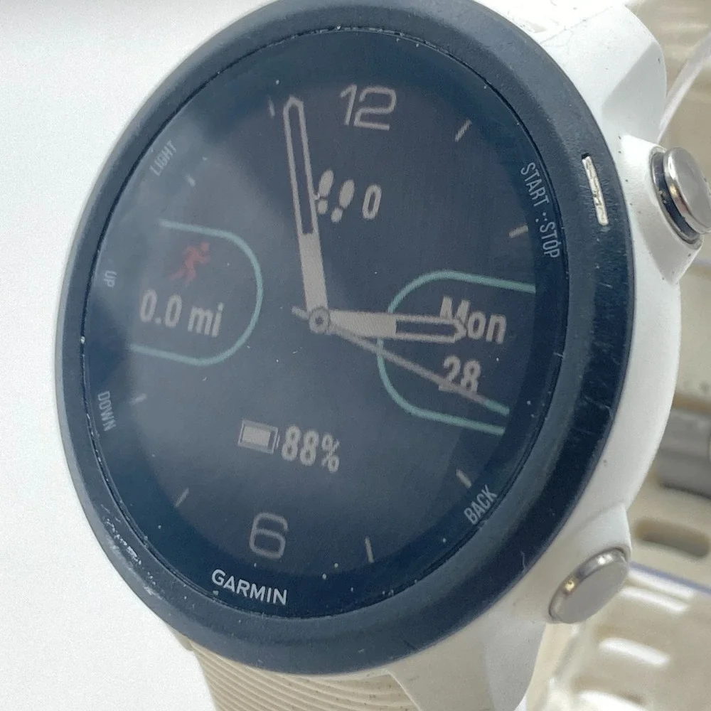 Garmin Forerunner 245 Music GPS Running Watch Unisex White Fitness NO CHARGER